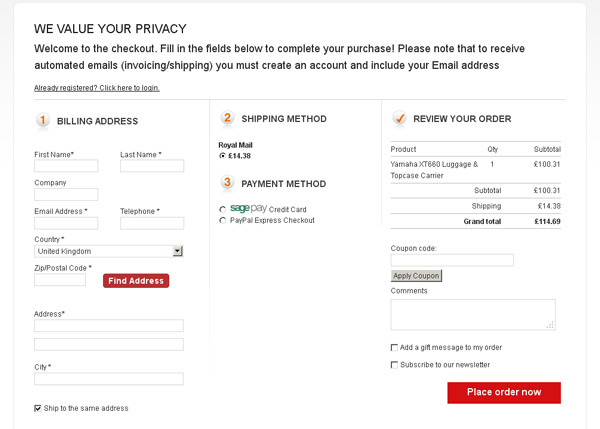 YamaBits - Koszyk i płatność na jednej stronie.